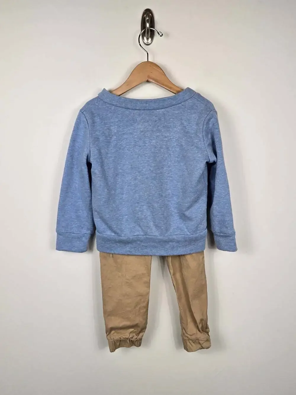 Andy & Evan Boys Blue Nautical Cardigan & Khaki Jogger Pants Set Size 3